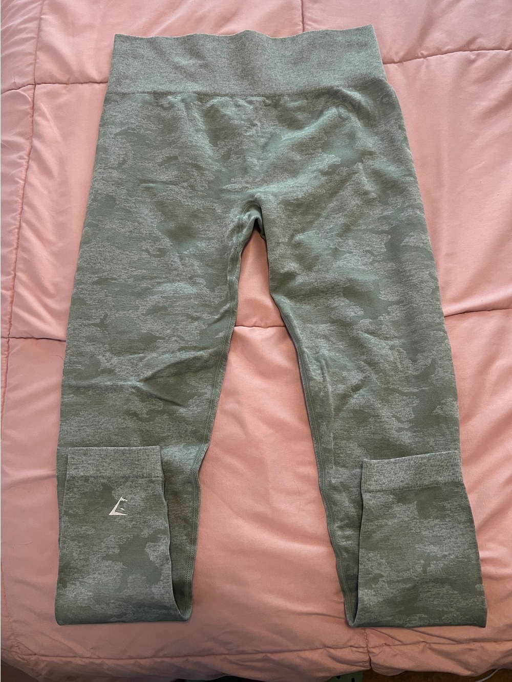 Gymshark Women's Sage Green Camo Leggings